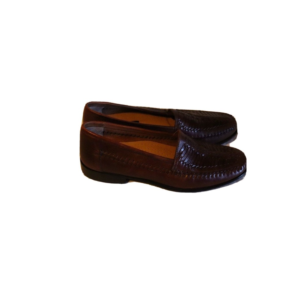 Georgio Brutini Le Glove 2000 Shark Brown Oxford Loafers Men 8.5, Worn Soles